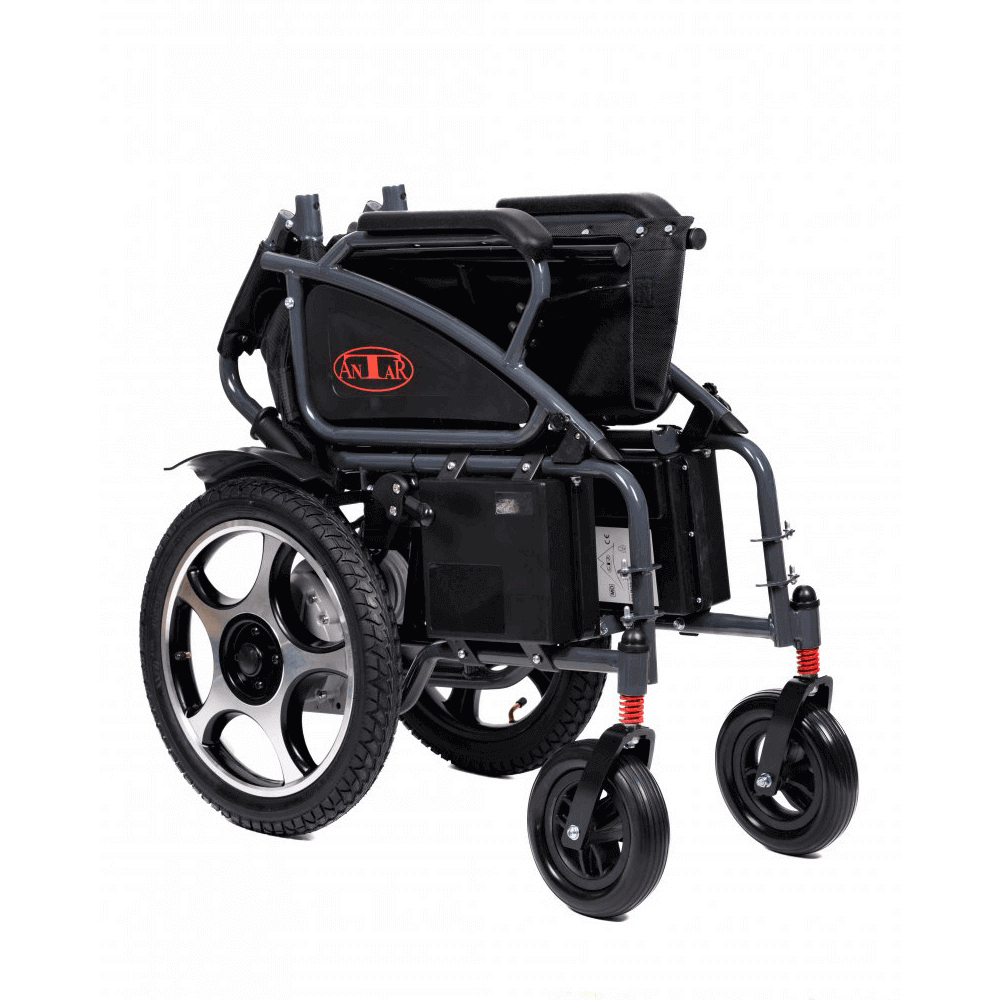 Elektrischer Komfort-Rollstuhl mit Begleitsteuerung, faltbar