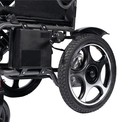 Elektrischer Komfort-Rollstuhl mit Begleitsteuerung, faltbar