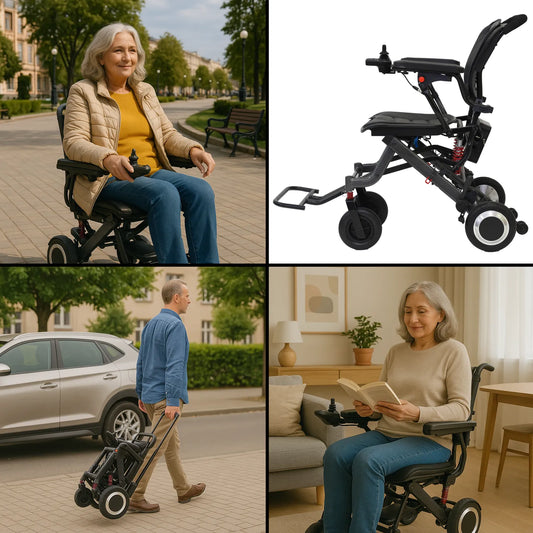 Elektro Carbon Faltrollstuhl leicht faltbar bis 120 kg – AT52325