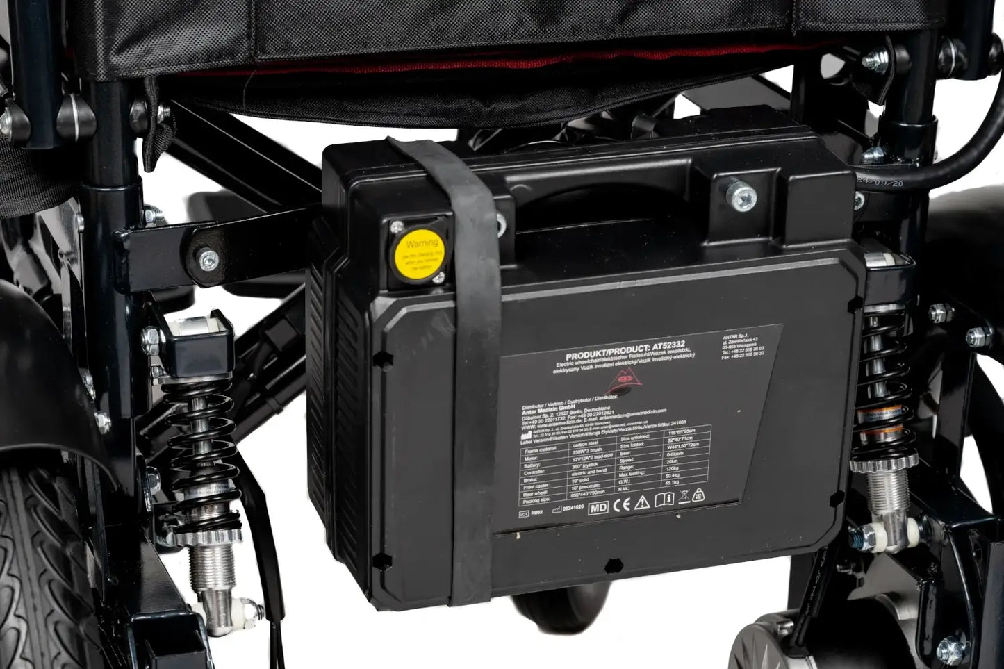 Antar Elektrischer Rollstuhl aus Carbonstahl Schwarz – AT52332