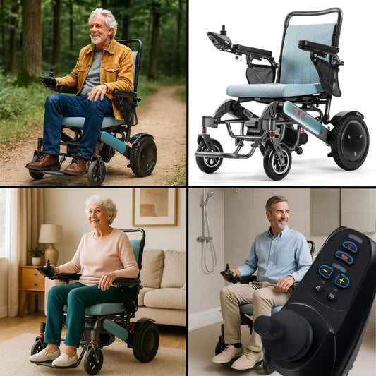 Elektrischer Rollstuhl – faltbar, leicht & mit Fernbedienung