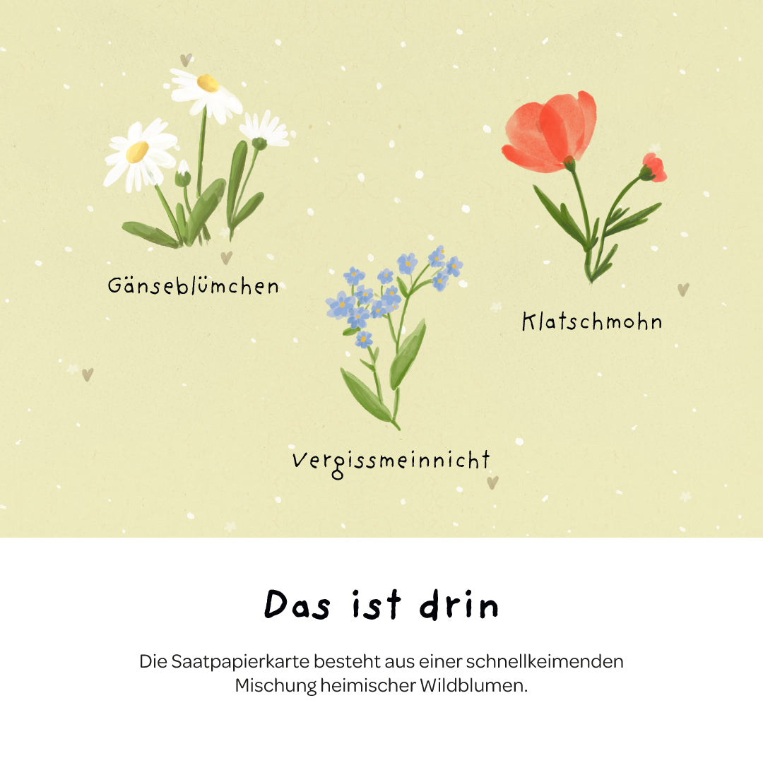 Grußkarte - Hurra, du bist da!