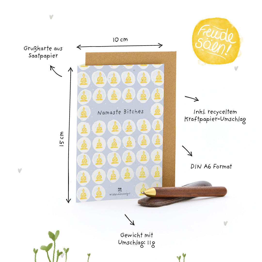 Grußkarte - Namaste Bitches