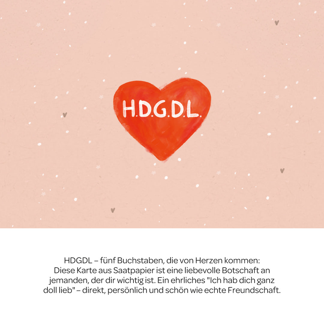 Grußkarte - HDGDL - Hab dich ganz doll lieb