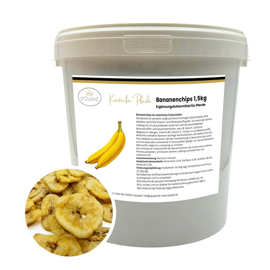 Bananen Chips Pferd, getrocknete Bananenscheiben ungesüßt für Pferde