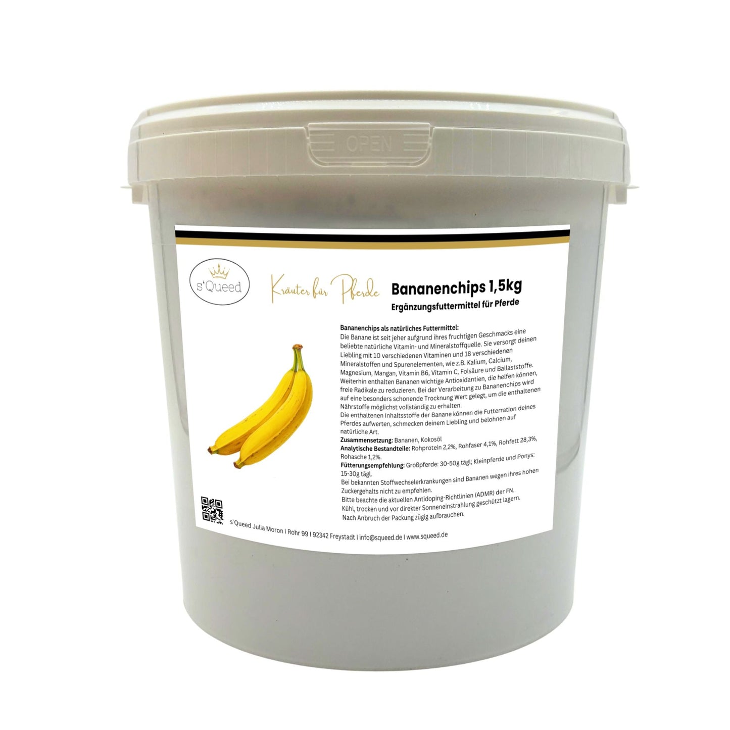 Bananen Chips Pferd, getrocknete Bananenscheiben ungesüßt für Pferde