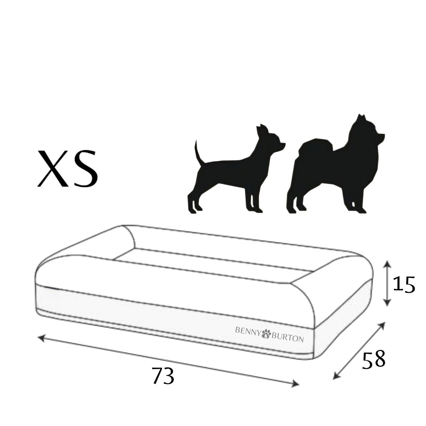 Hundebett Barklay Größe XS mit Bouclébezug