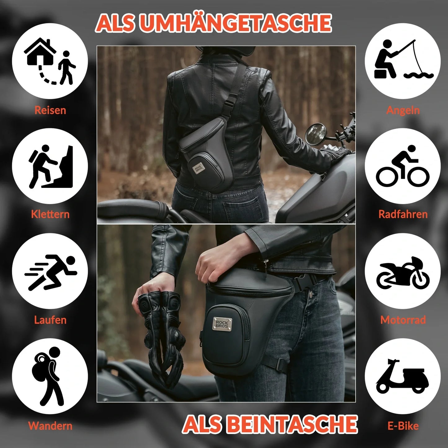Beintasche Motorrad Hüfttasche Oberschenkeltasche Wasserdicht