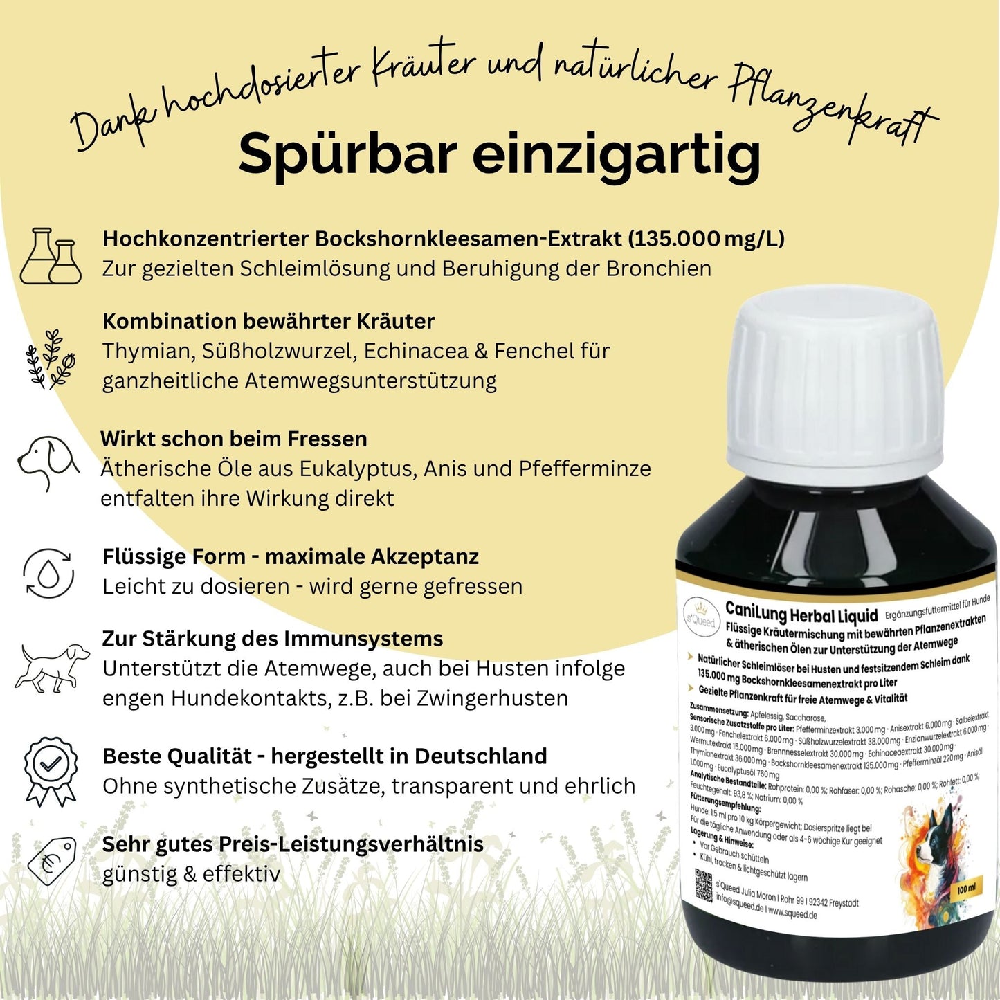 CaniLung Herbal Liquid 100 ml - Hustensaft Hund - Schleimlöser Hund