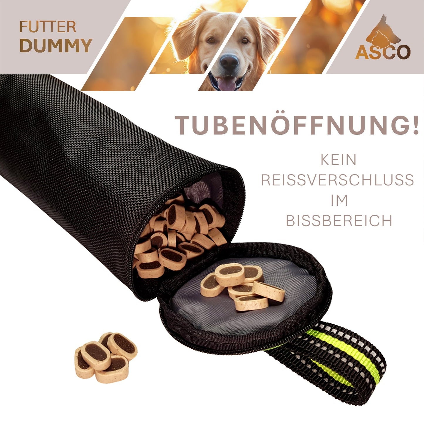 ASCO Hundedummy – Apportier- und Snack-Dummy (21x7 cm)