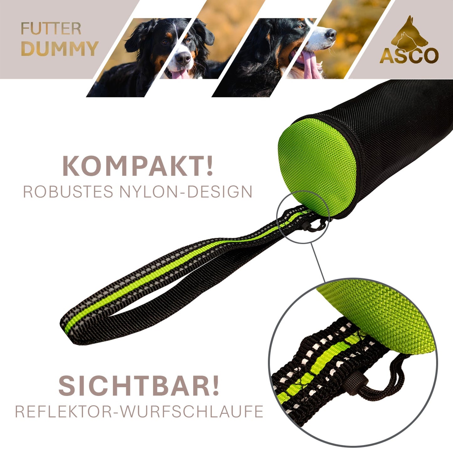 ASCO Hundedummy – Apportier- und Snack-Dummy (21x7 cm)