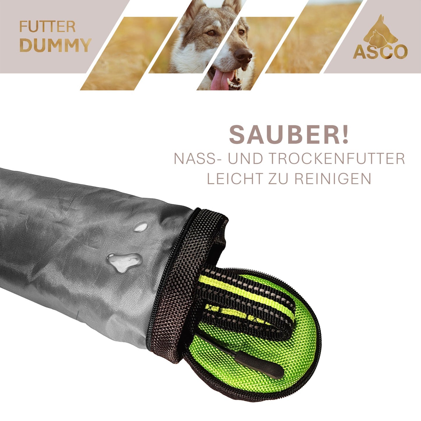 ASCO Hundedummy – Apportier- und Snack-Dummy (21x7 cm)