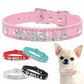Edles Hundehalsband personalisiert mit Glitzersteinen + Symbol