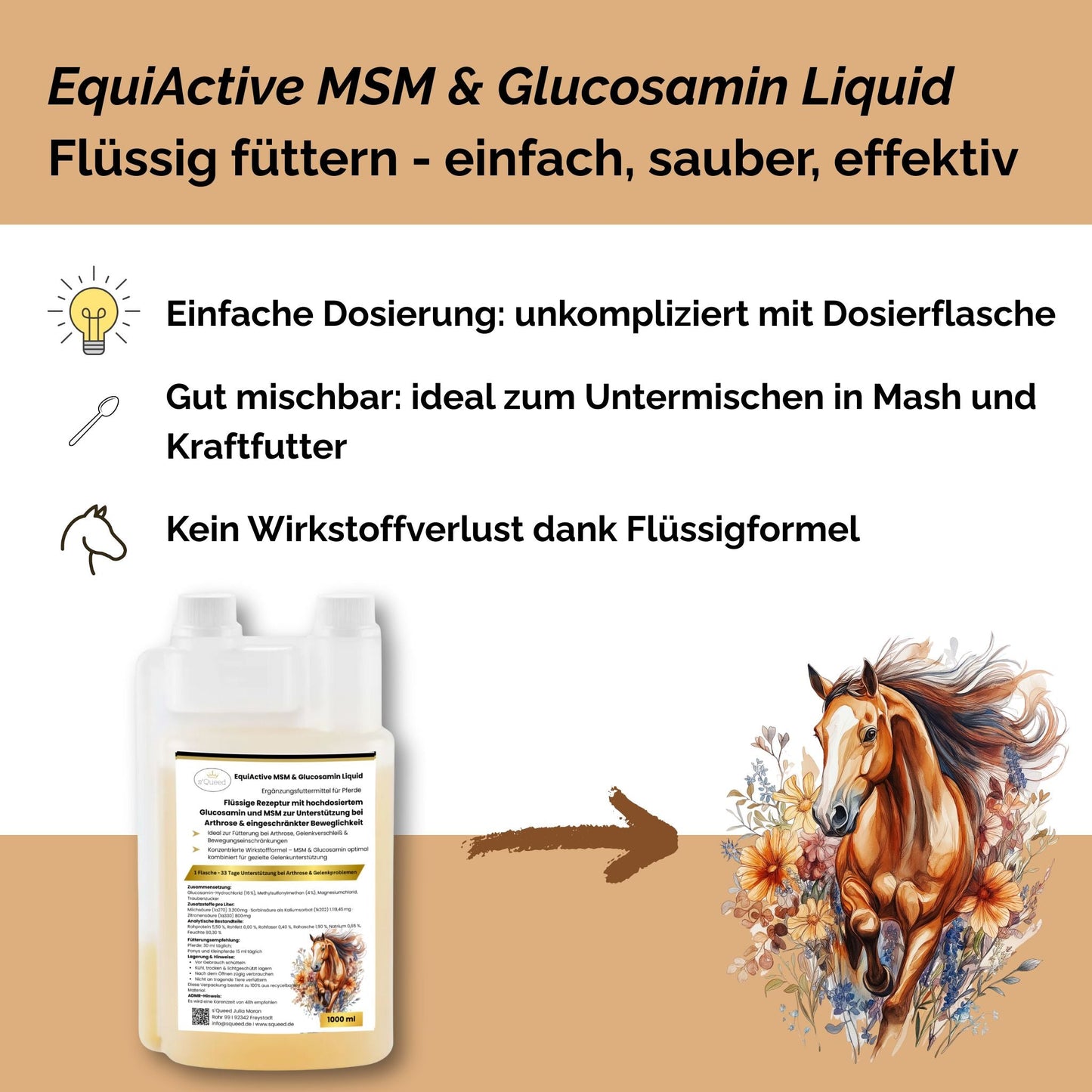 EquiActive MSM & Glucosamin Pferd Liquid 1000ml