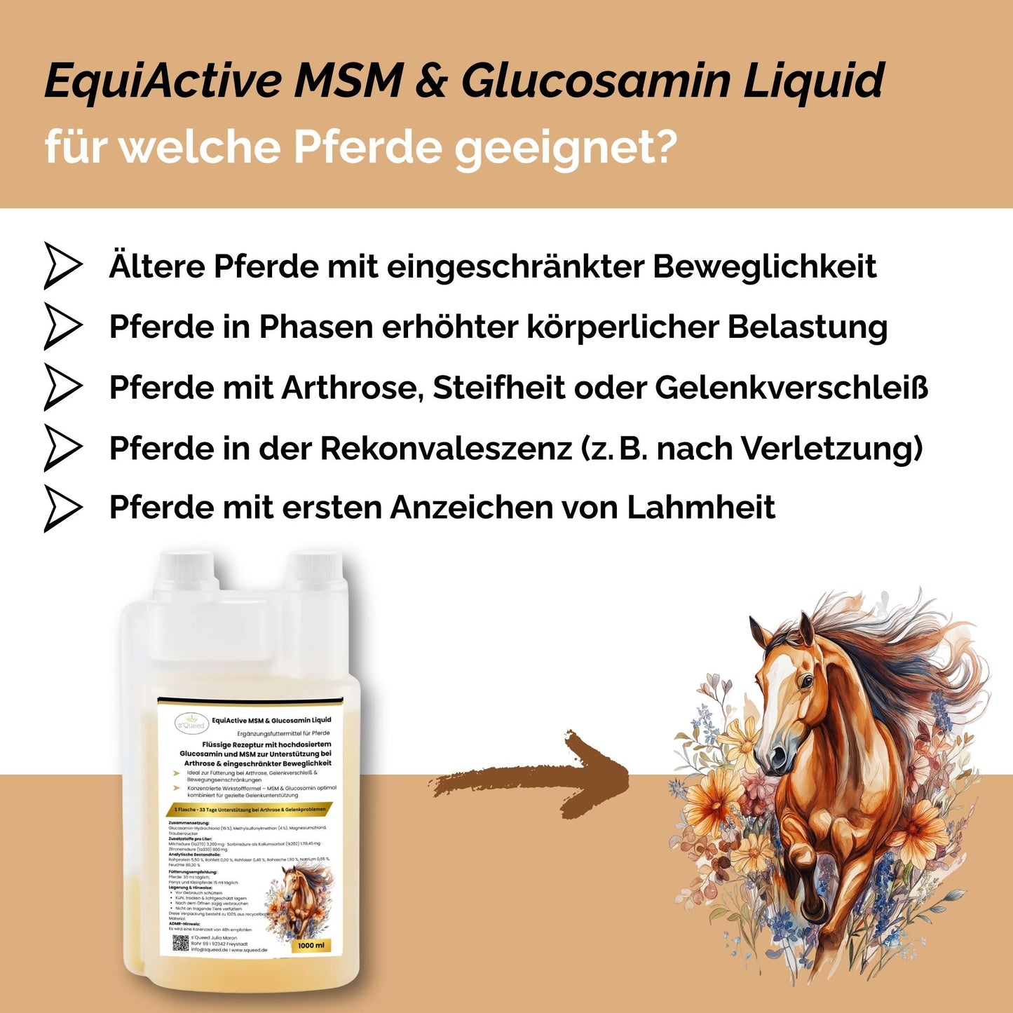 EquiActive MSM & Glucosamin Pferd Liquid 1000ml