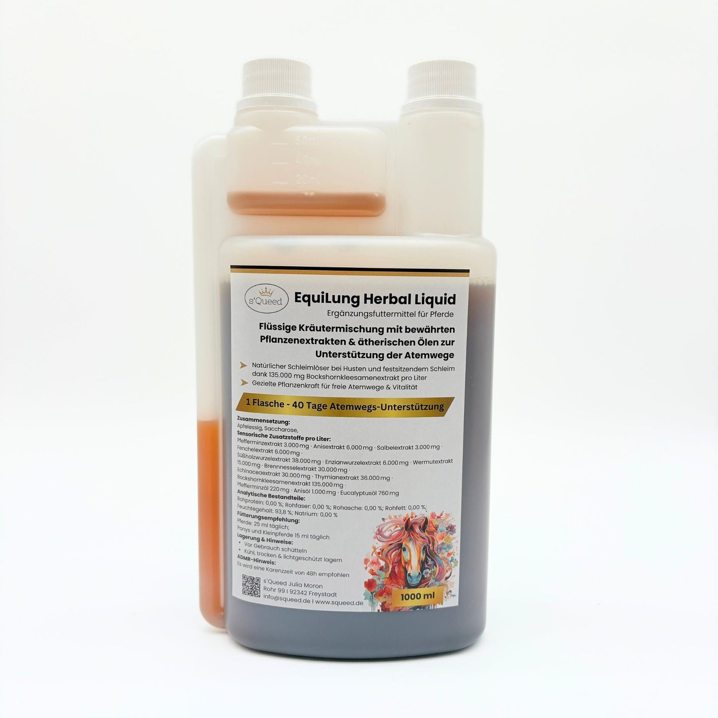 Vorteils-Packet 3 Flaschen EquiLung Herbal Liquid – Hustensaft für Pferde