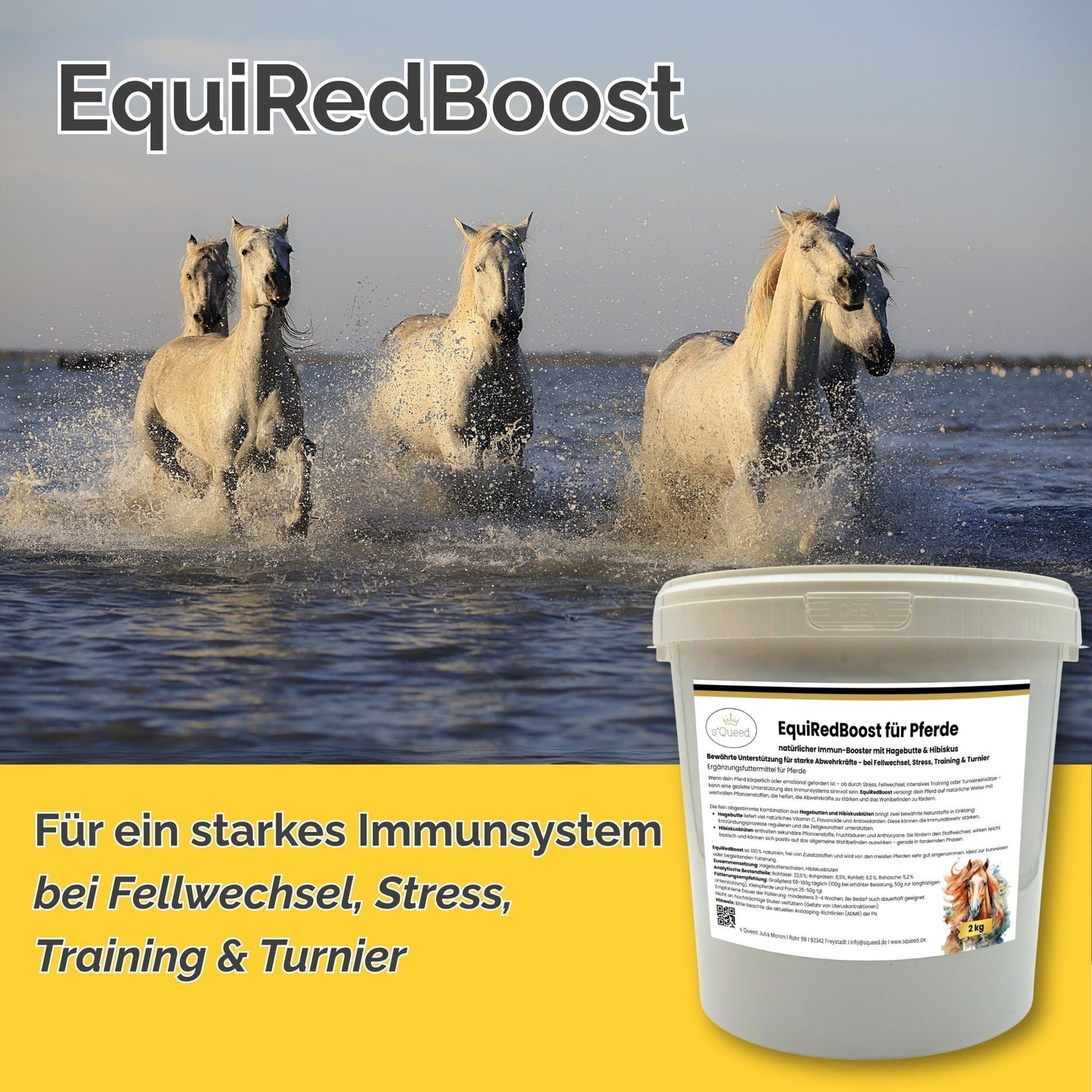 EquiRedBoost für Pferde 2kg - natürlicher Immun-Booster mit Hagebutte & Hibiskus