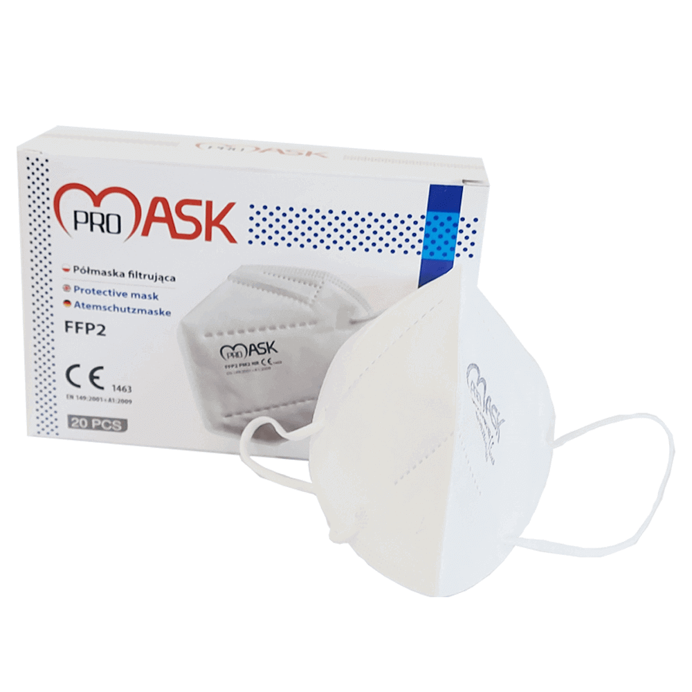 FFP2 Atemschutzmaske 4-lagig mit Nasenclip – 95 % Filter, 20 Stück