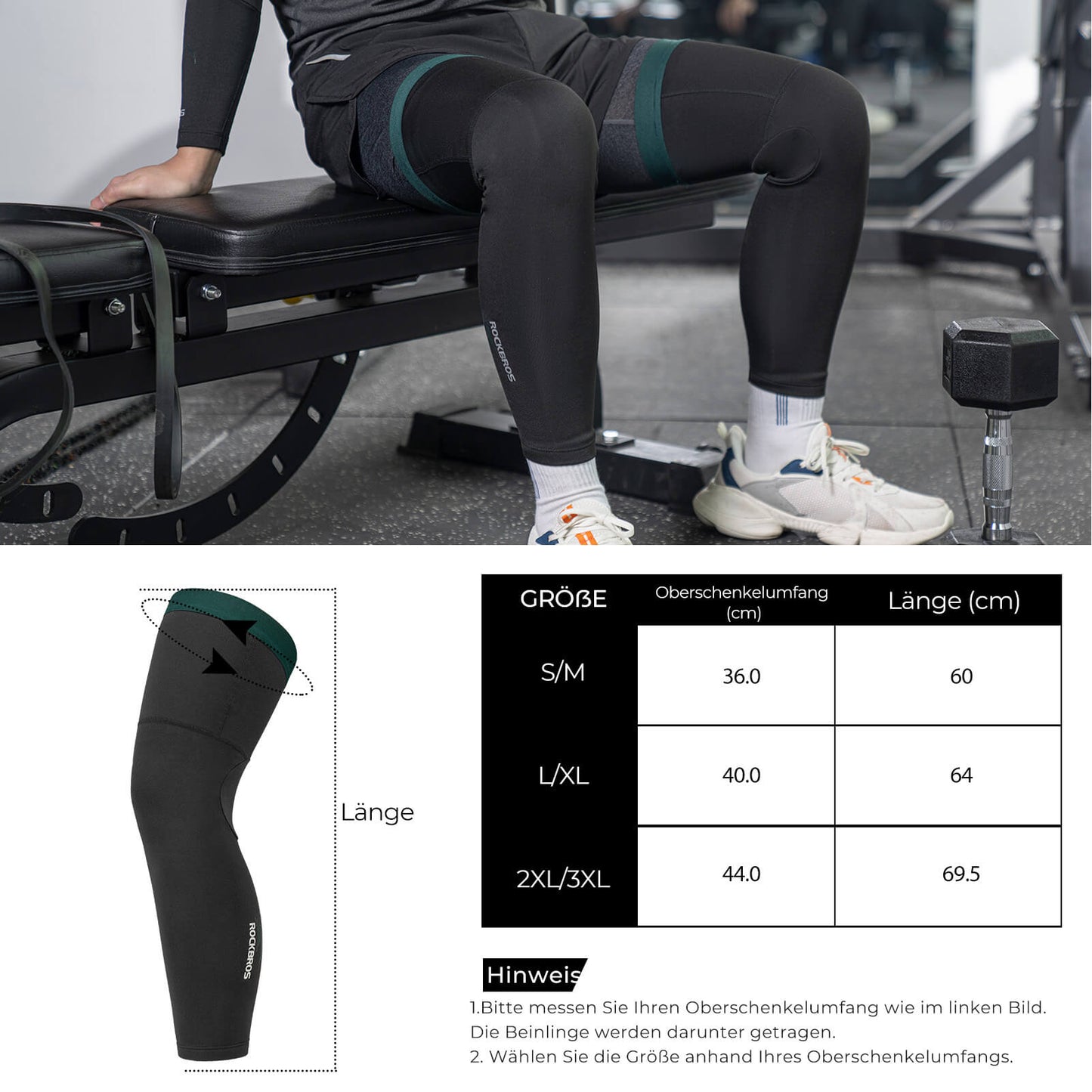 Fahrrad Beinlinge Winter Thermo S-3XL (1 Paar)