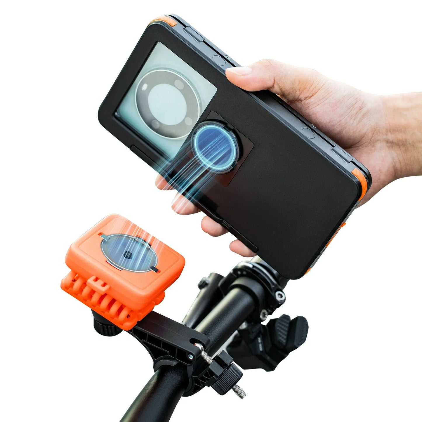 Fahrrad Handyhalterung Magnetische, 4,7–6,9 Zoll Smartphones, Lenkerhalterung 22,2–31,8 mm