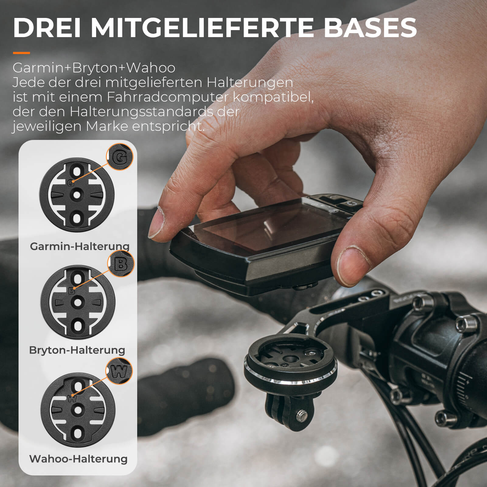 Fahrradcomputer Halterung für Garmin und Bryton GPS für 31,8 mm Lenker – Unimother