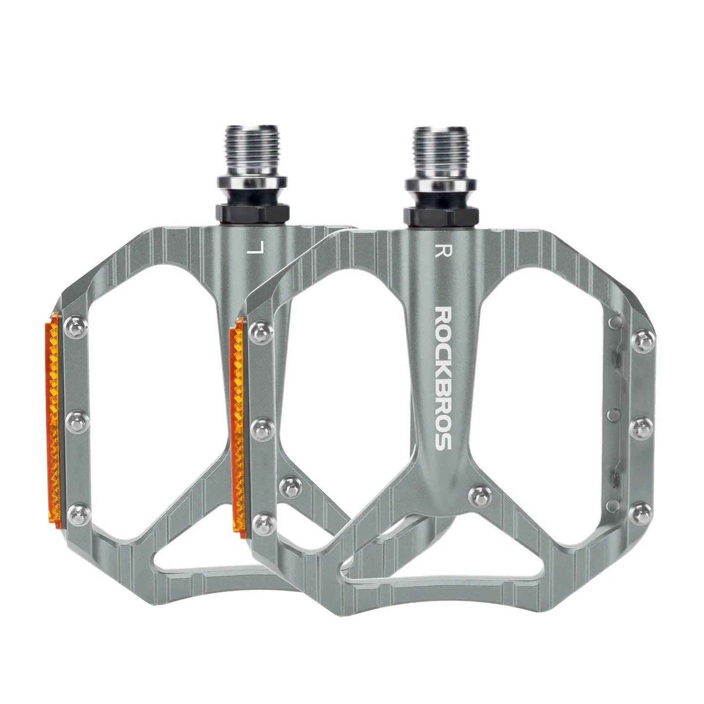 Fahrradpedale rutschfest– Aluminium Plattformpedale mit Reflektoren, abgedichtetem Kugellager, Anti-Rutsch-Pins, 9/16" Achse