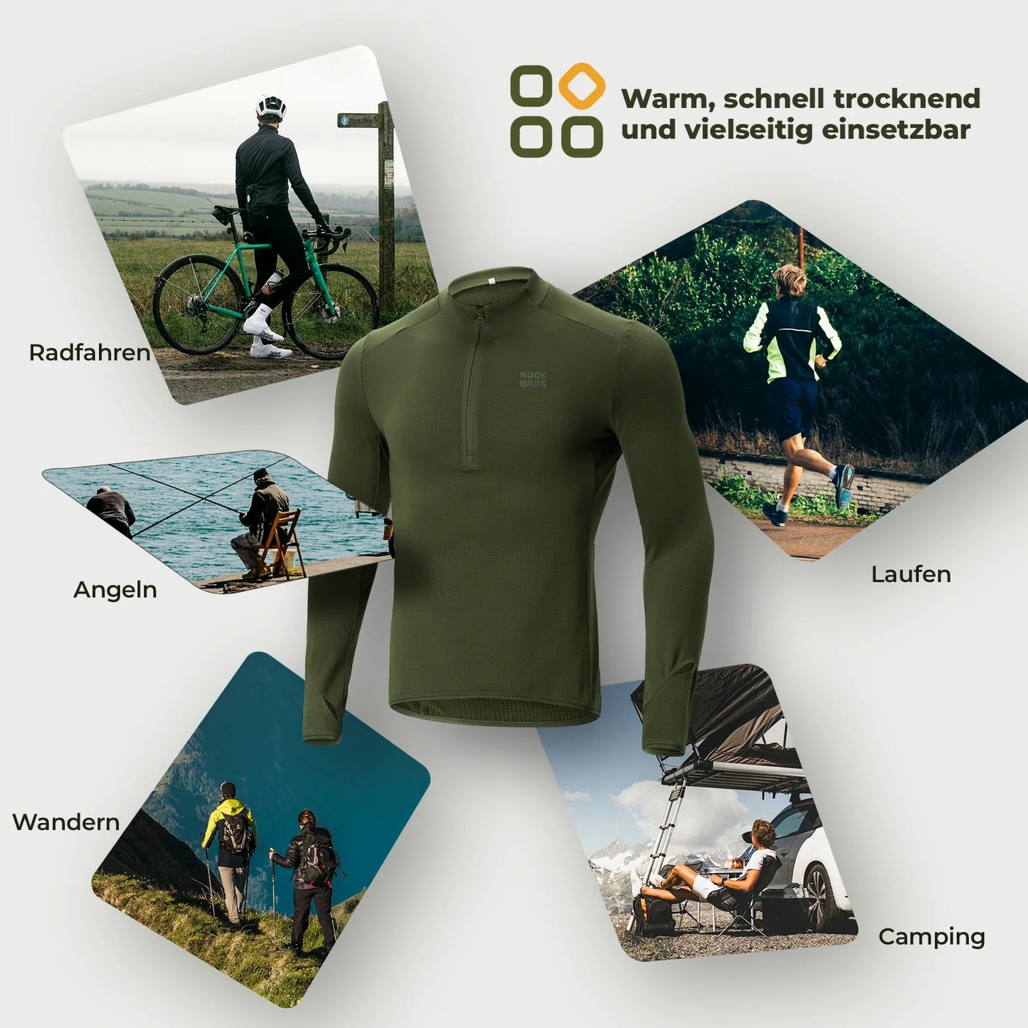 Fahrradtrikot Radtrikot Langarm Herren Winter Warm Fleece Schnelltrocknendes Atmungsaktiv