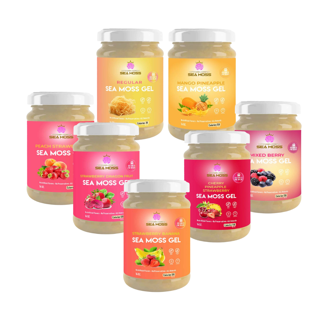 All The 7 Sea Moss Gel Flavors Bundle
