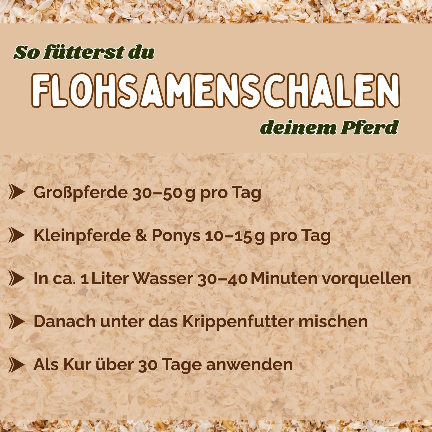 Flohsamenschalen Pferd 1,5 kg - Kotwasser - Verdauungsprobleme