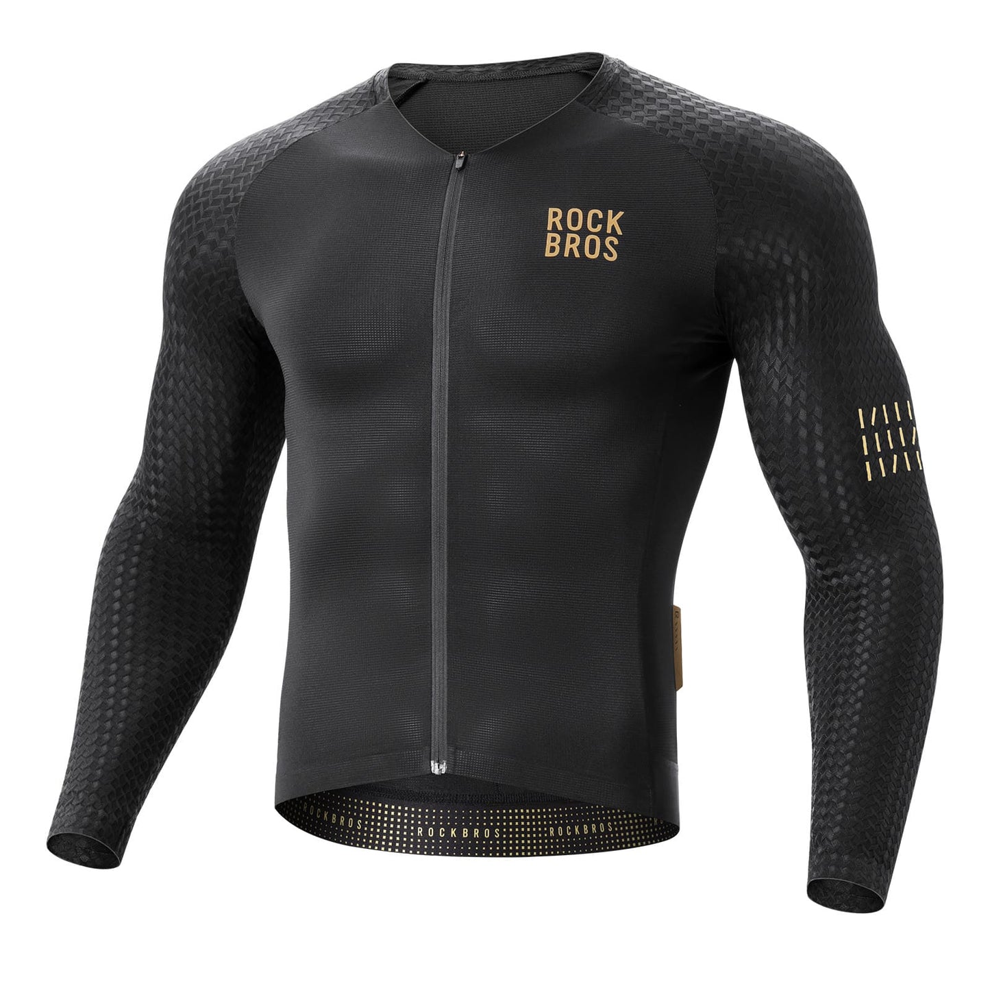 Herren Langarm-Radtrikot Atmungsaktiv Reflektierend mit 3D-Schnitt