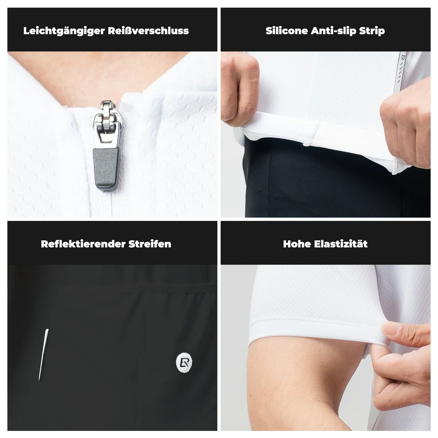 Herren Radtrikot Kurzarm Fahrradtrikot Rennradtrikot Atmungsaktiv Schnell trocknend
