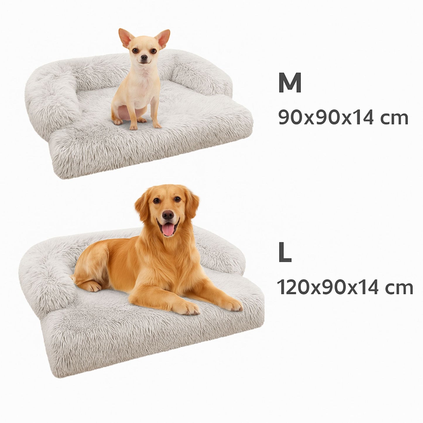 Hundebett "Balu" kuschelig weich & waschbar – mit hohem Rand für Auto & Sofa