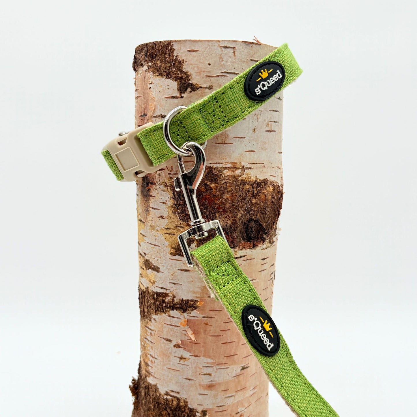 Hundehalsband-Set "Hempy" - Halsband + Leine + gravierte Hundemarke