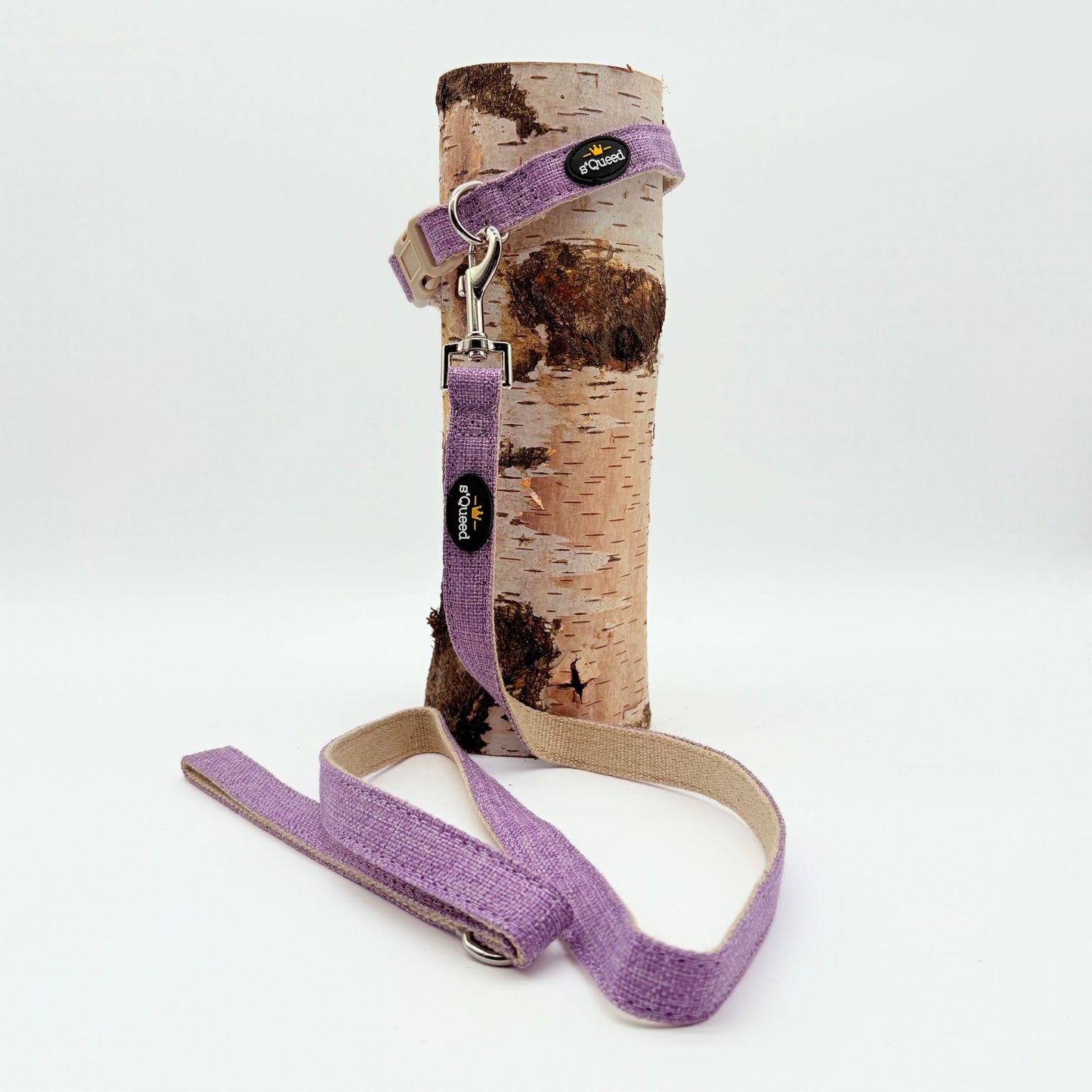 Hundehalsband-Set "Hempy" - Halsband + Leine + gravierte Hundemarke