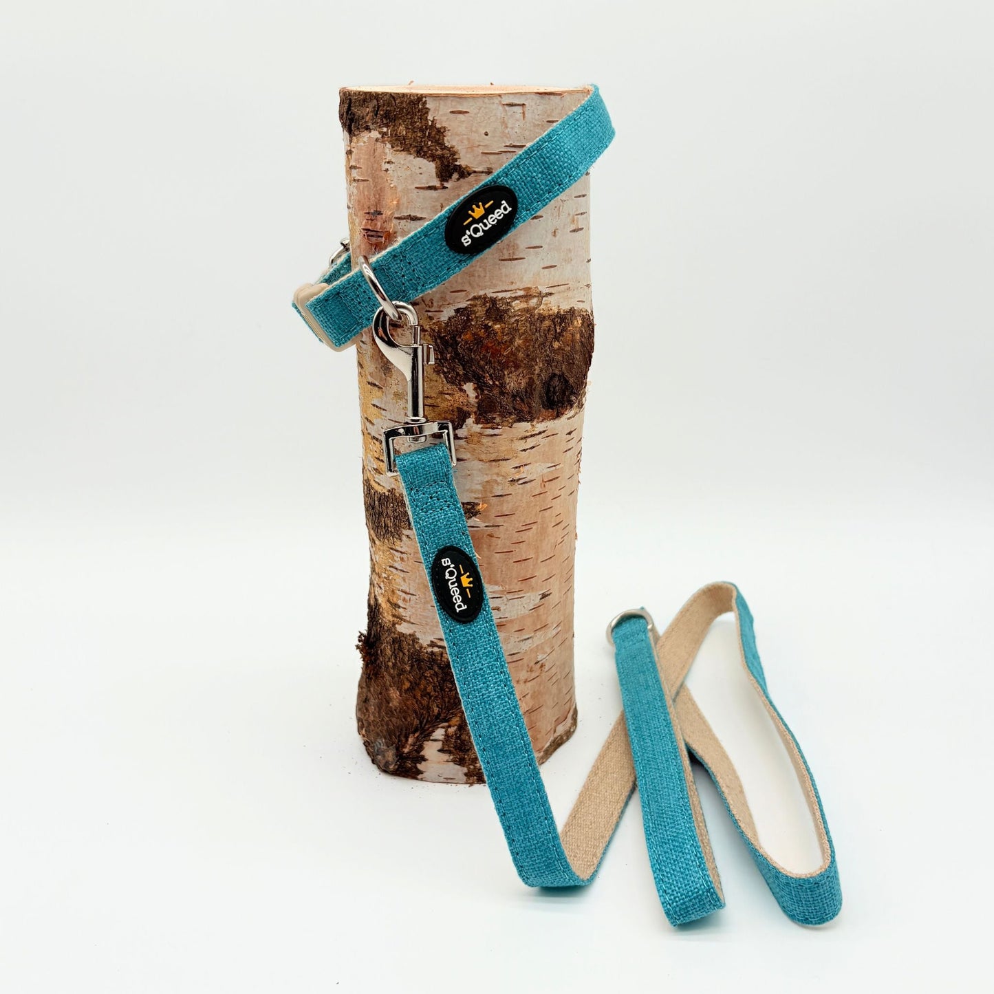 Hundehalsband-Set "Hempy" - Halsband + Leine + gravierte Hundemarke