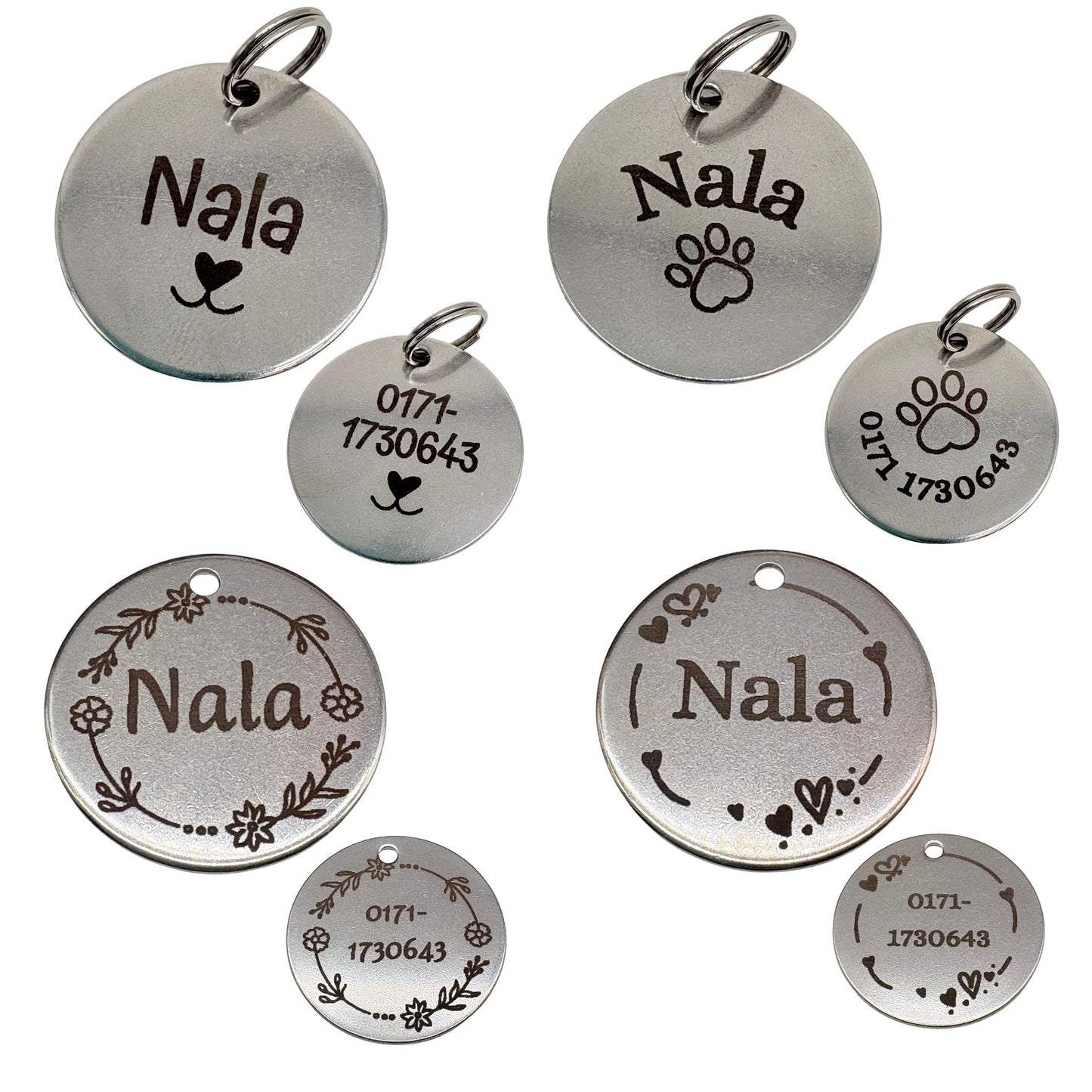 Hundemarke mit beidseitiger Gravur I Edelstahl I 25mm I Anhänger graviert