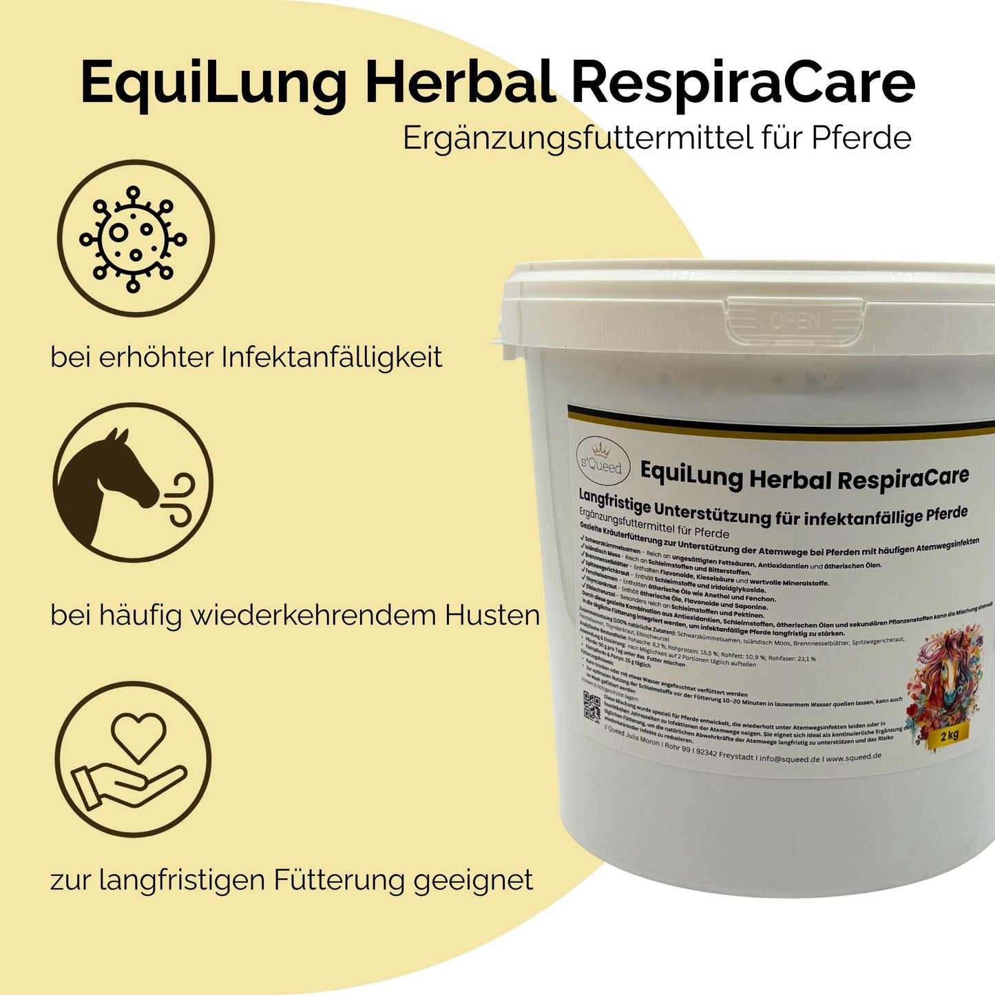 EquiLung Herbal RespiraCare Hustenkräuter für Pferde zur Langzeitfütterung