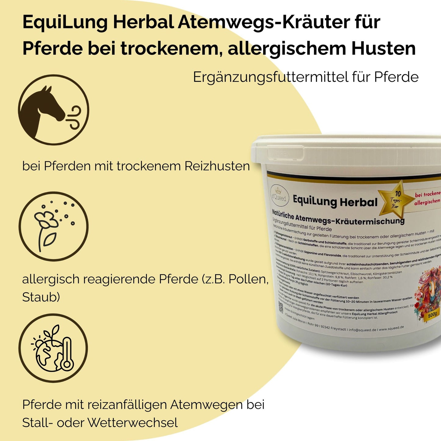 EquiLung Herbal Hustenkräuter für Pferde – bei trockenem oder allergischem Husten
