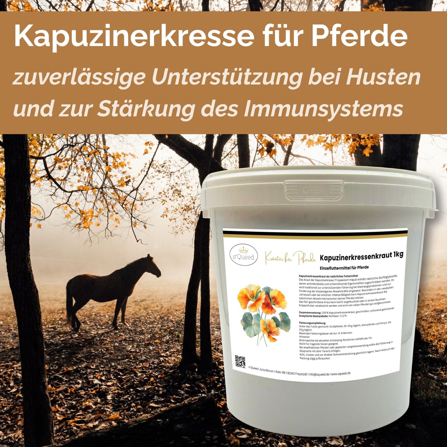 Kapuzinerkresse für Pferde - Hustenkräuter für Pferde - Immunkräuter Pferd