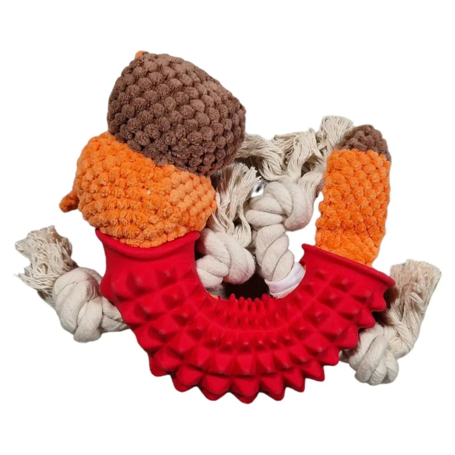 Hundespielzeug Welpe Naturkautschuk mit Seiltau aus Baumwolle