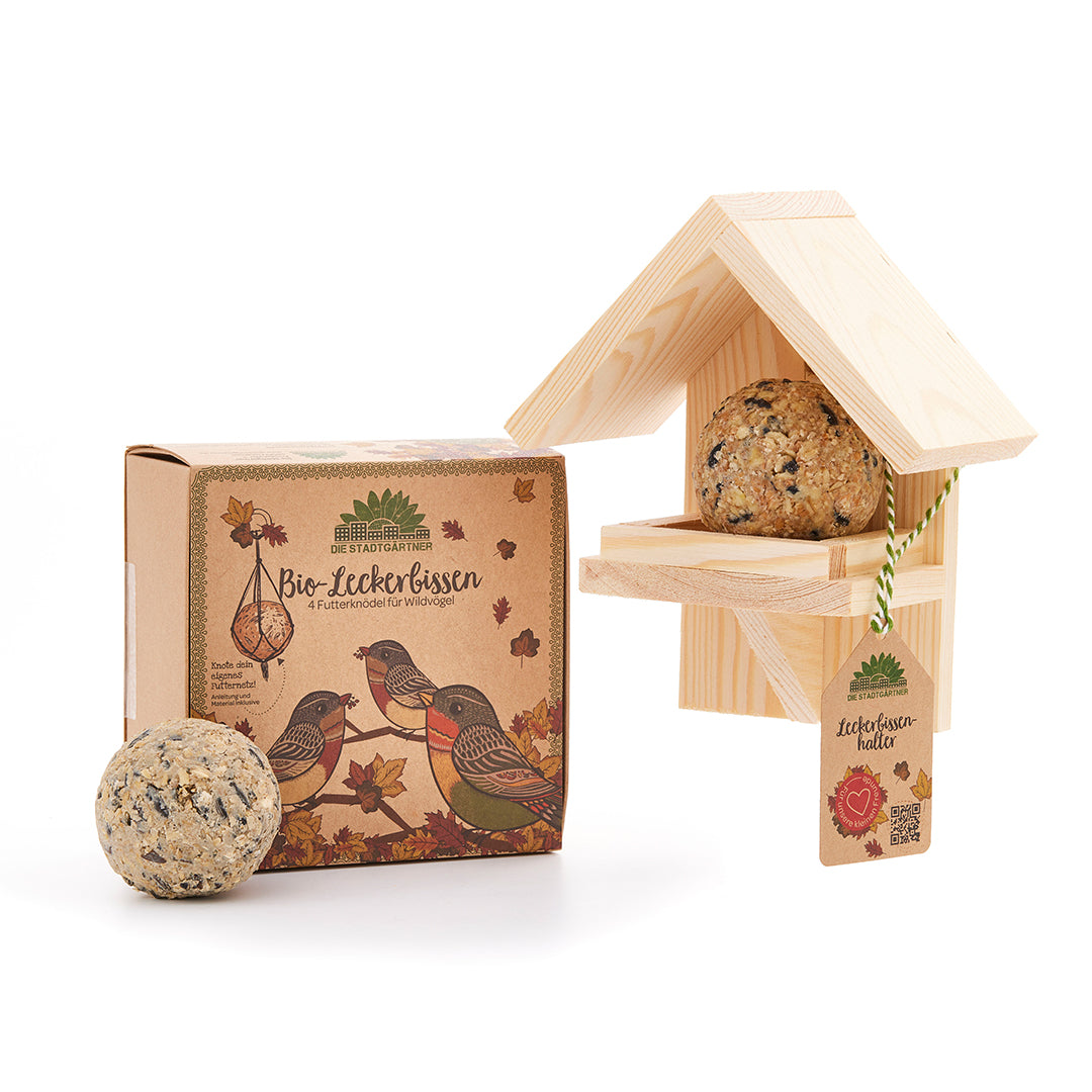 Leckerbissenhalter mit 4 BIO-Futterknödeln