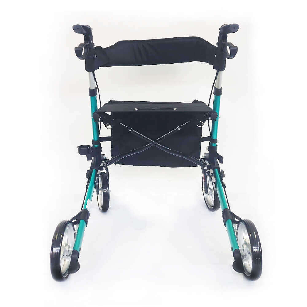 Leichtgewicht Reiserollator Grün – 3-fach faltbar, nur 7,2 kg, bis 136 kg