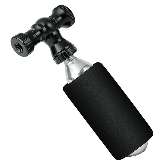 Mini Fahrradpumpe mit CO₂-Adapter - Tragbar, Presta & Schrader Kompatibel, bis 80 PSI