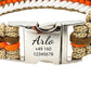 Arlo – Handgefertigtes Paracord Hundehalsband mit Gravur | Orange-Braun-Weiß-Beige