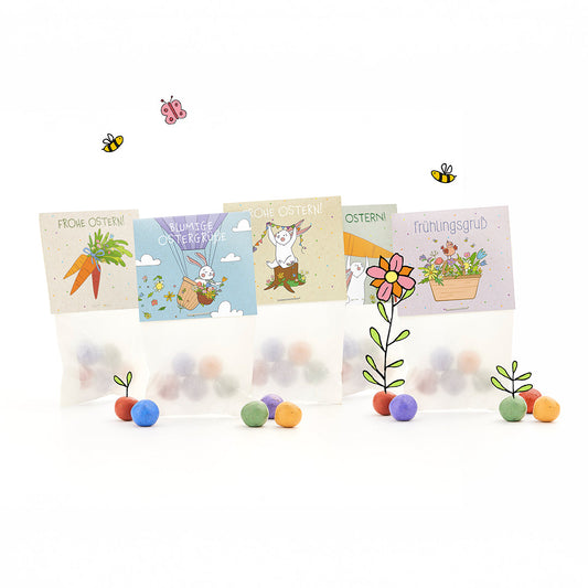 10x5 Blumenmurmeln im Tütchen – Osterdesign