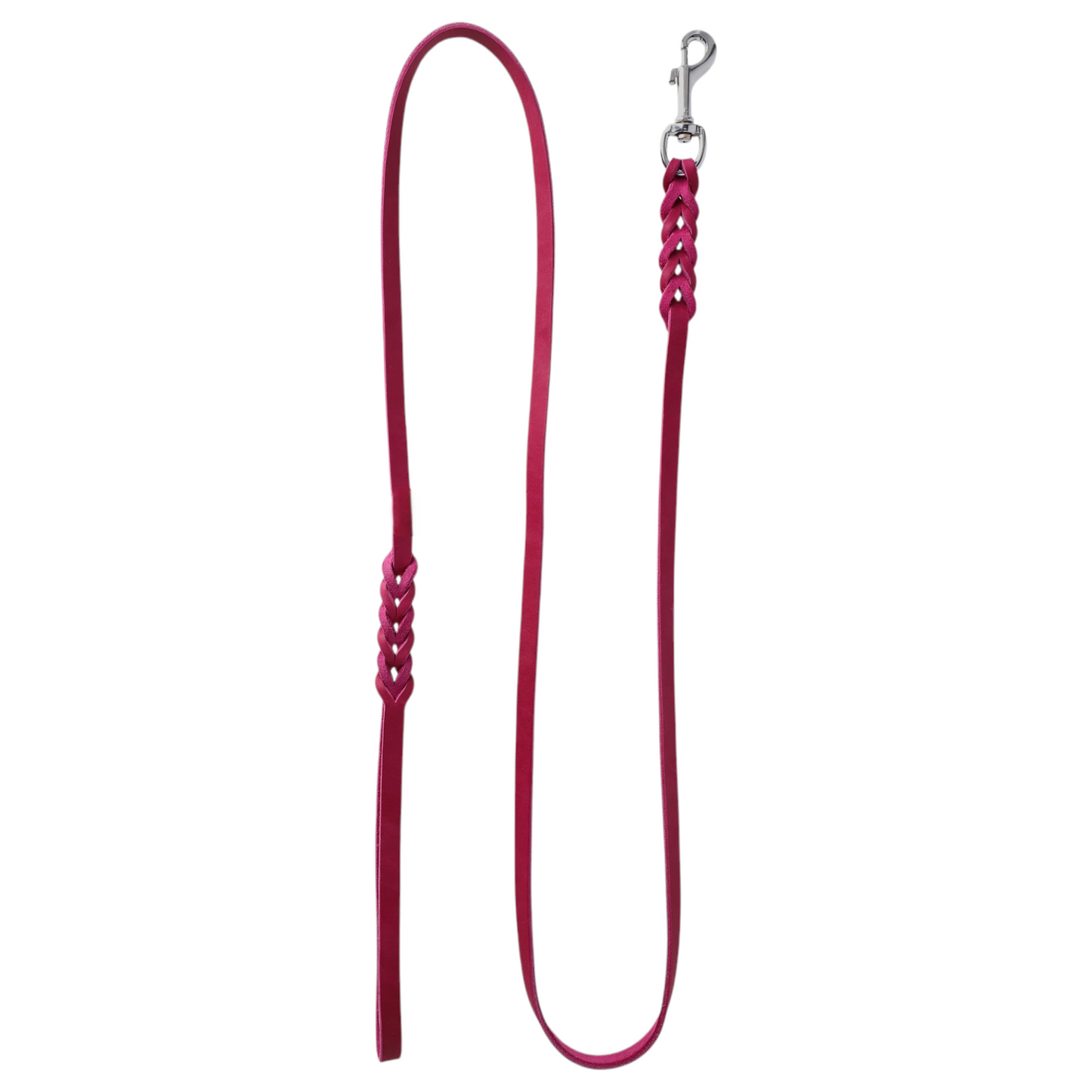 Hundeleine Soft Leder mit Handschlaufe und geflochtenen Element