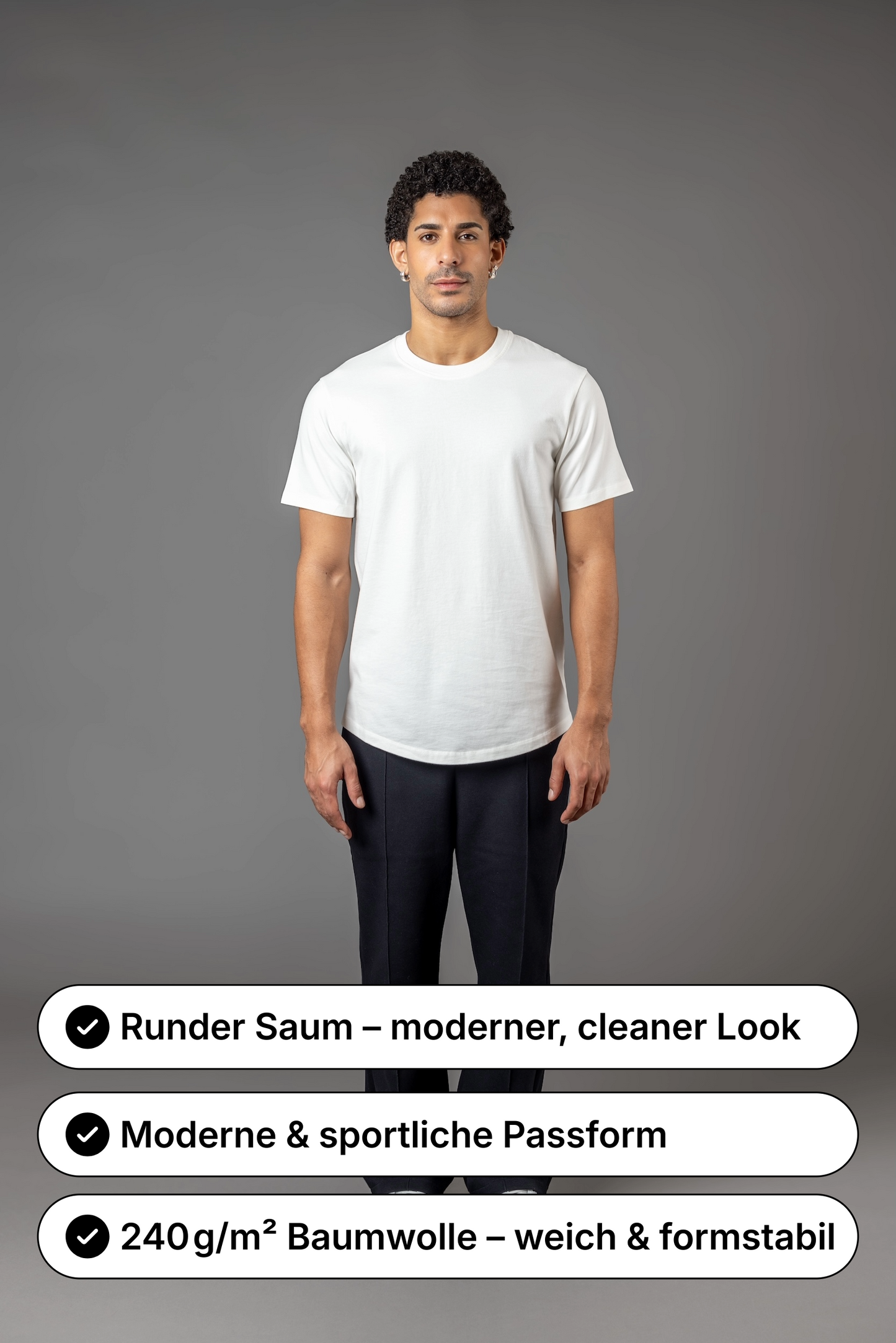 BASIC T-SHIRT RUNDER SAUM T25