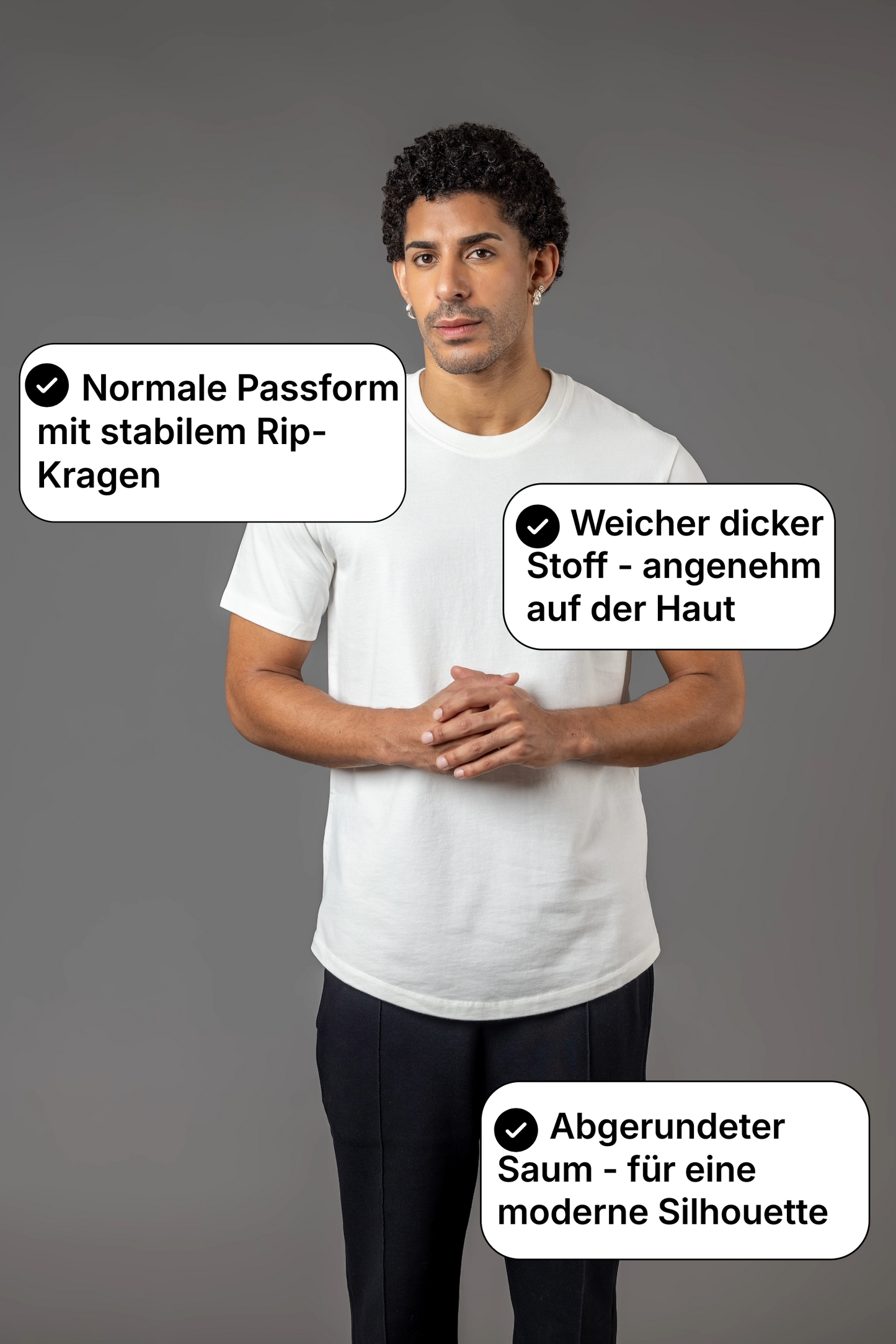 BASIC T-SHIRT RUNDER SAUM T25