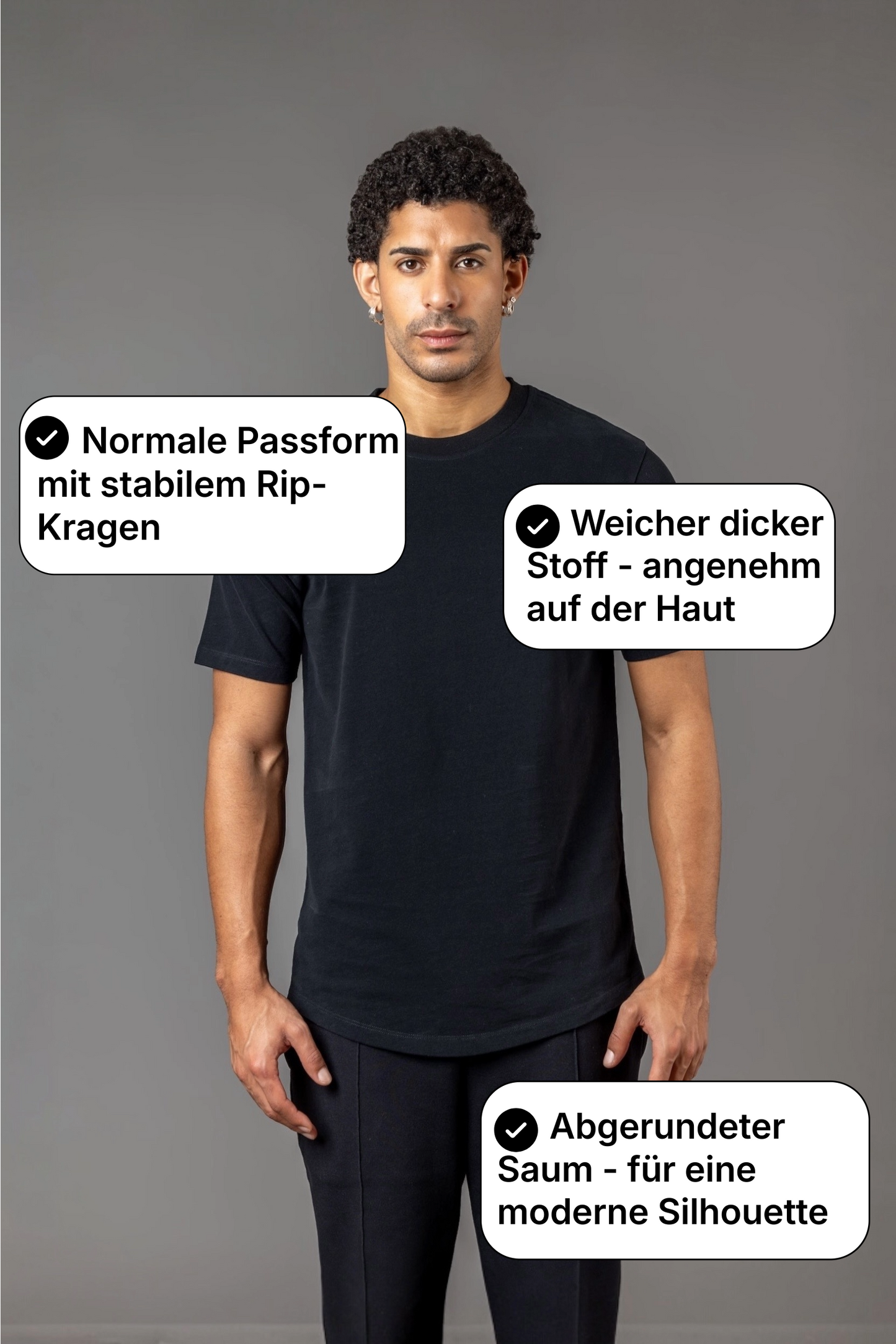 BASIC T-SHIRT RUNDER SAUM T25