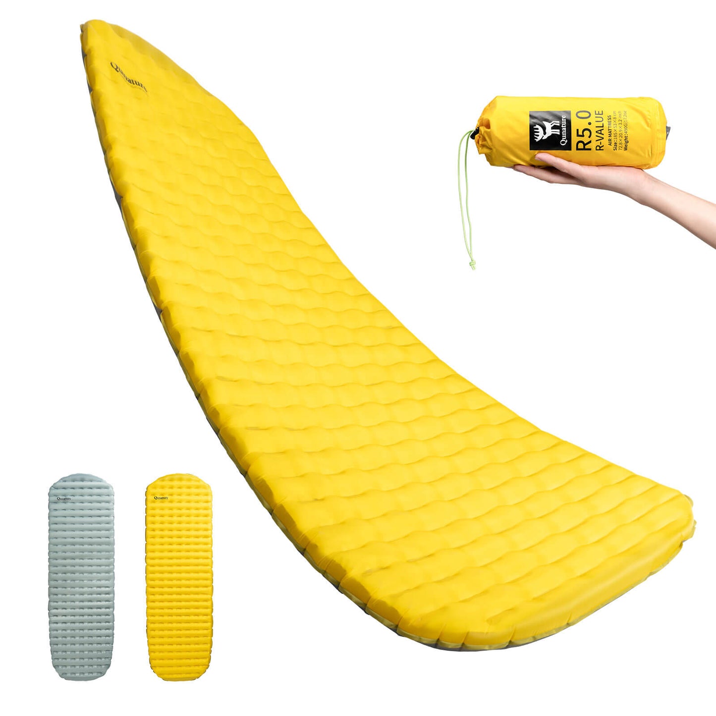 Qunature Aufblasbare Matratze Isomatte Alle Jahreszeiten für Outdoor-Camping Isolierung